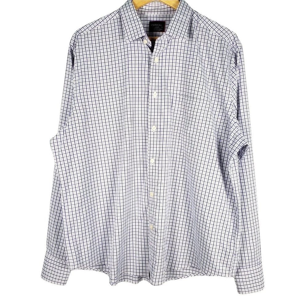 UNTUCKit Lincourt Relaxed Fit Button Shirt Mens Size Large Long Sleeve Check